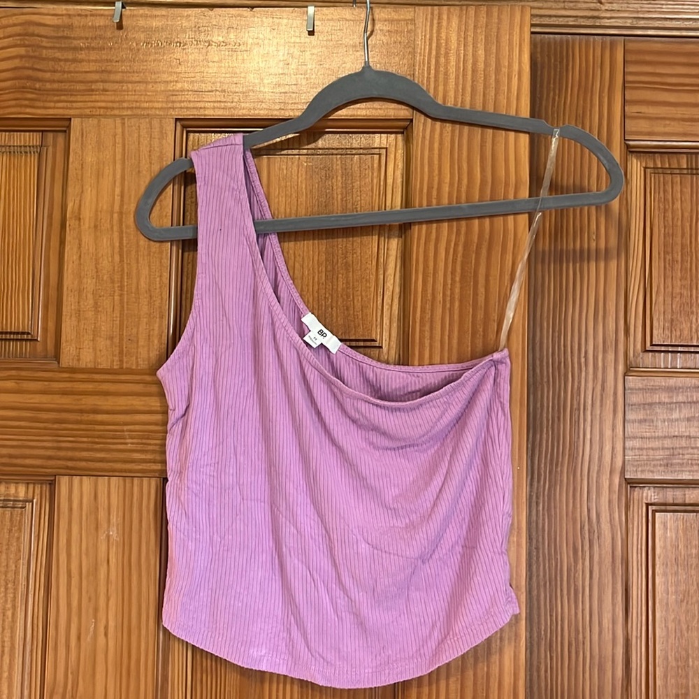 BP One Shoulder Ribbed Top